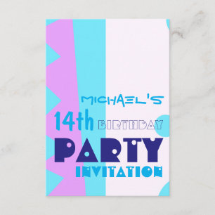 Abstract 14th Birthday Party Invitatio Invitation
