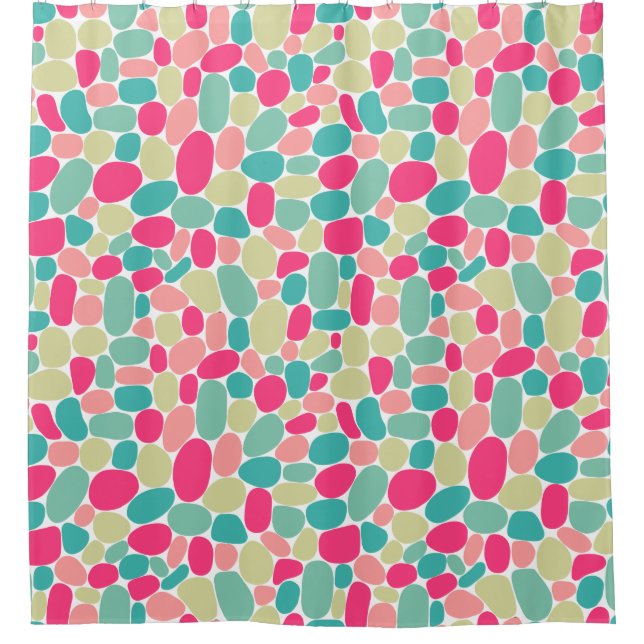 Abstract 160417 - Colours on White Shower Curtain (Front)