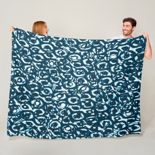Abstract 190819 - 02 - Indigo Style Fleece Blanket (In Situ)