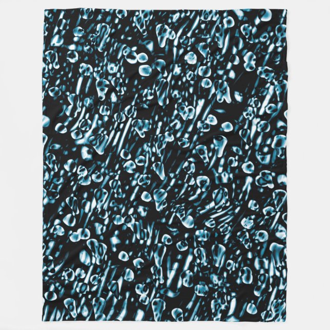 Abstract 190819 - 08 - Indigo Style Fleece Blanket (Front)