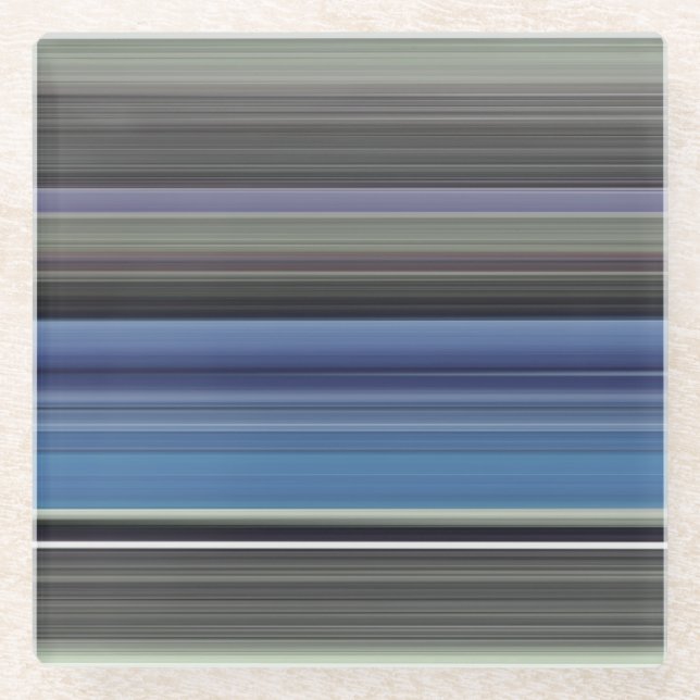 Abstract #1: Blue and gray Glass Coaster (Front)