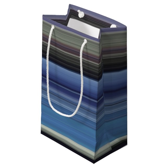 Abstract #1: Blue and gray Small Gift Bag (Front Angled)