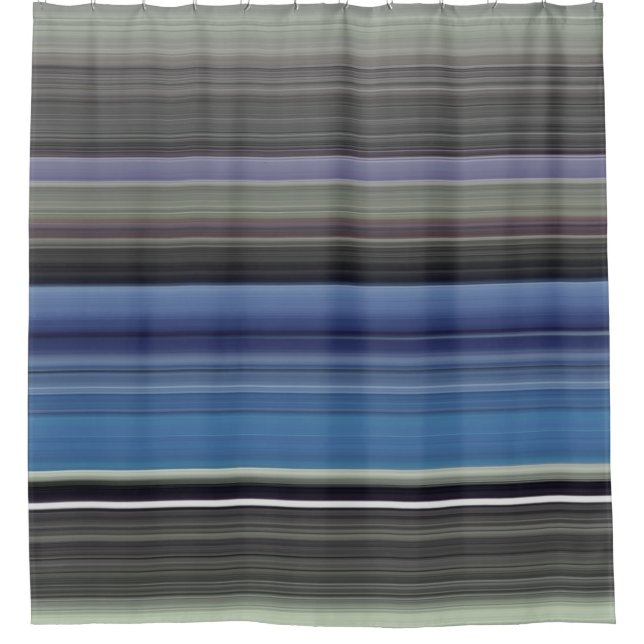 Abstract #1: Blue and grey Shower Curtain (Front)