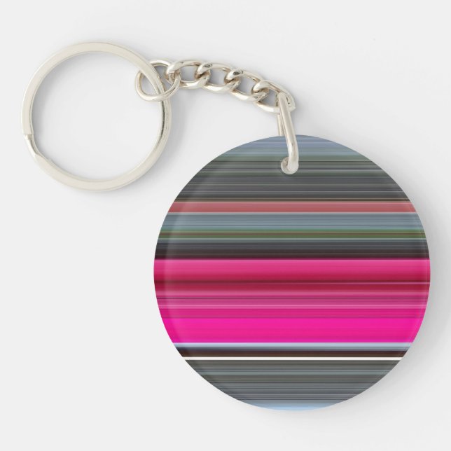 Abstract #1: Cerise and gray Key Ring (Front)
