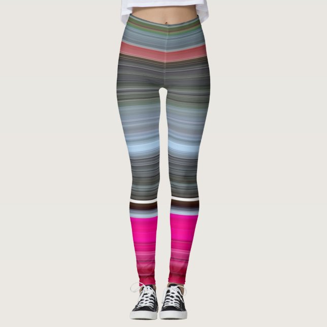 Abstract #1: Cerise and gray Leggings (Front)