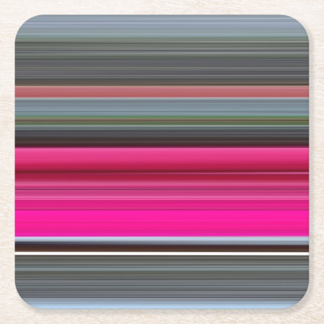 Abstract #1: Cerise and gray Square Paper Coaster (Front)