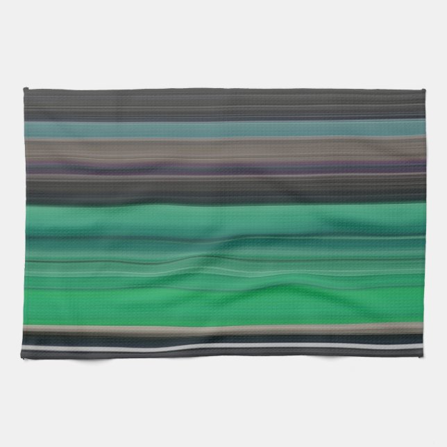 Abstract #1: Green and gray Tea Towel (Horizontal)