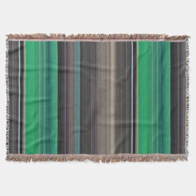 Abstract #1: Green and gray Throw Blanket (Front)