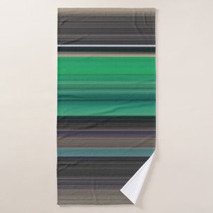 Abstract #1: Green and grey Bath Towel