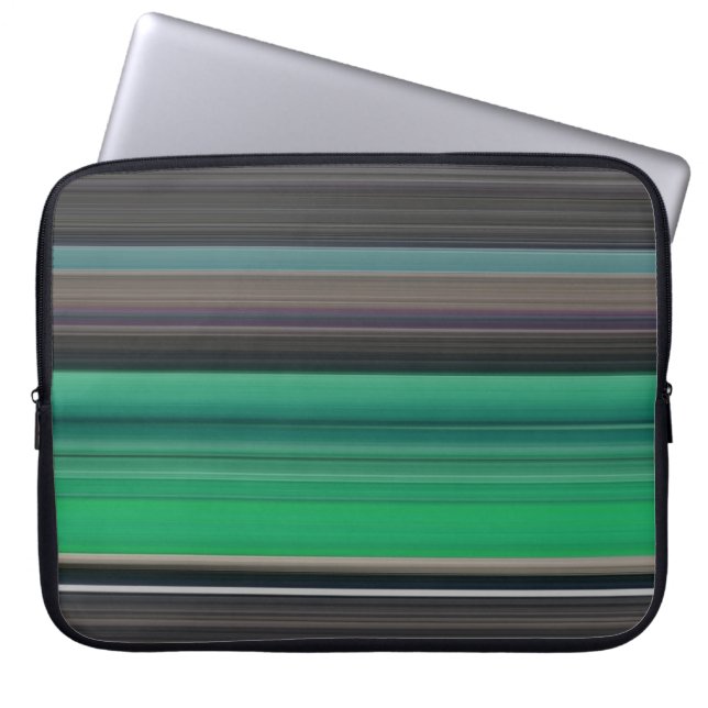 Abstract #1: Green and grey Laptop Sleeve (Front)