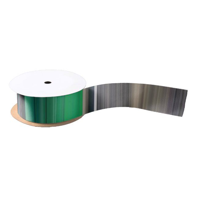 Abstract #1: Green and grey Satin Ribbon (Spool)