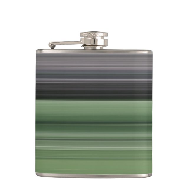Abstract #1: Olive green and gray Hip Flask (Front)