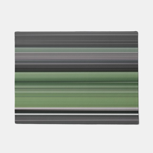 Abstract #1: Olive green and grey Doormat (Front)