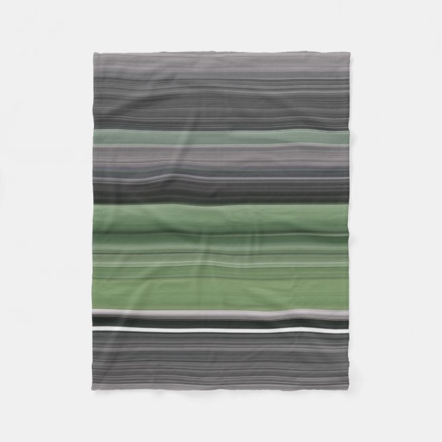 Abstract #1: Olive green and grey Fleece Blanket (Front)