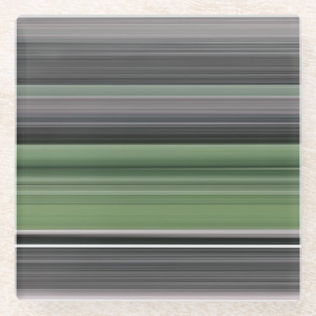 Abstract #1: Olive green and grey Glass Coaster (Front)