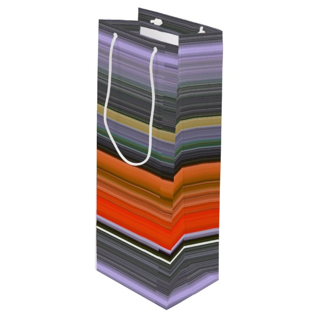 Abstract #1: Orange and gray Wine Gift Bag (Front Angled)