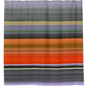 Abstract #1: Orange and grey Shower Curtain