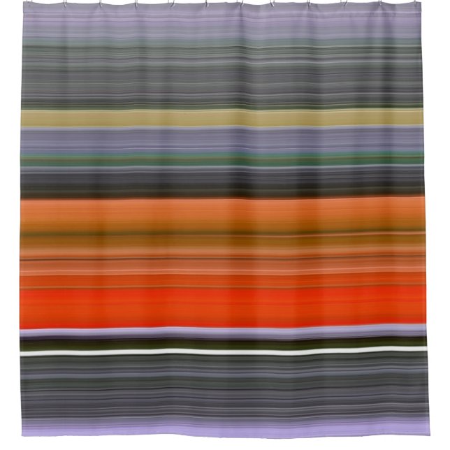 Abstract #1: Orange and grey Shower Curtain (Front)