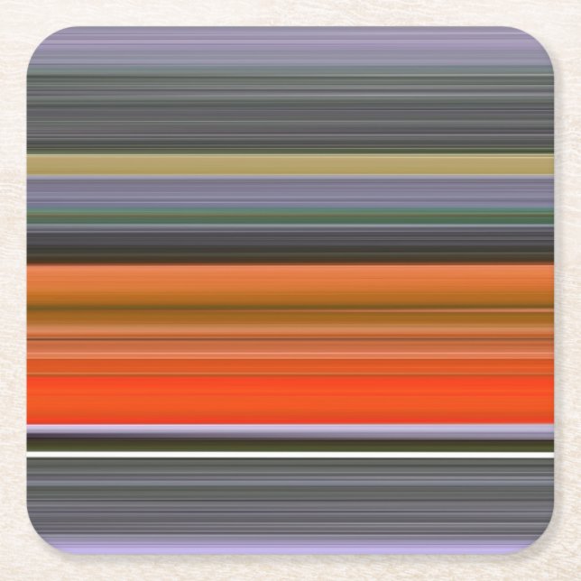 Abstract #1: Orange and grey Square Paper Coaster (Front)