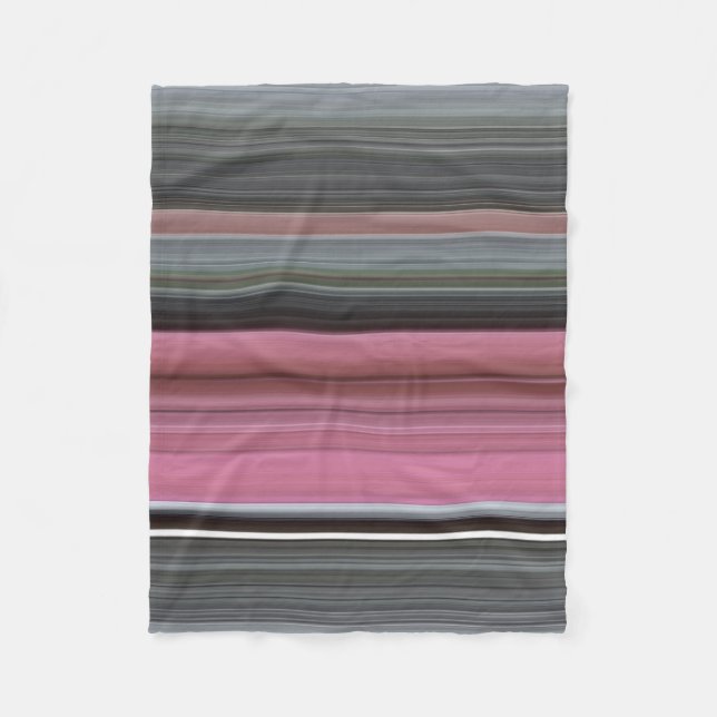 Abstract #1: Pink and gray Fleece Blanket (Front)