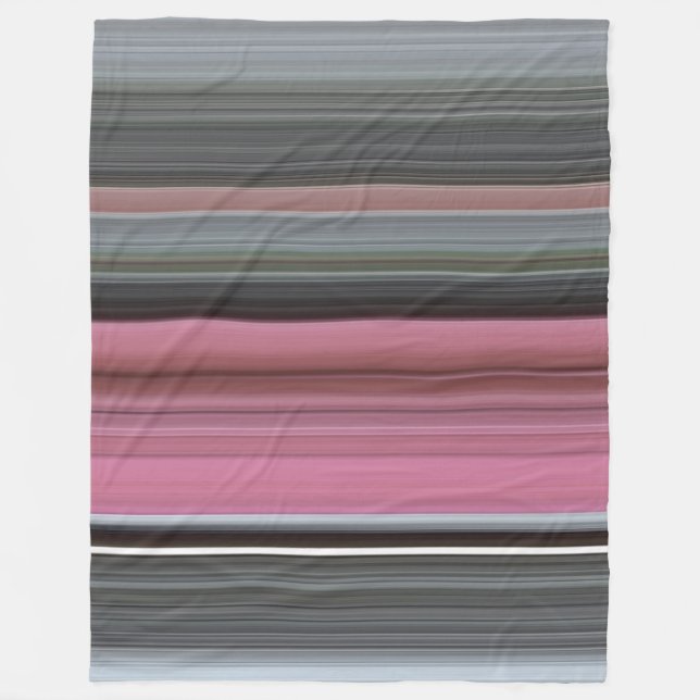 Abstract #1: Pink and gray Fleece Blanket (Front)