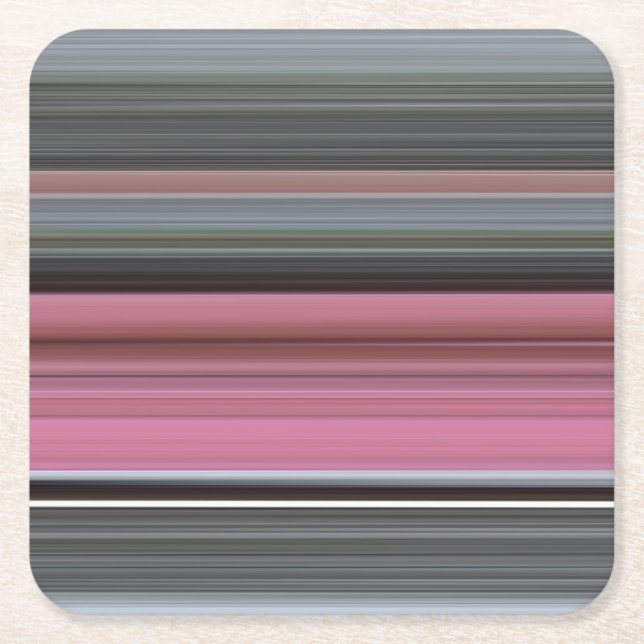 Abstract #1: Pink and gray Square Paper Coaster (Front)