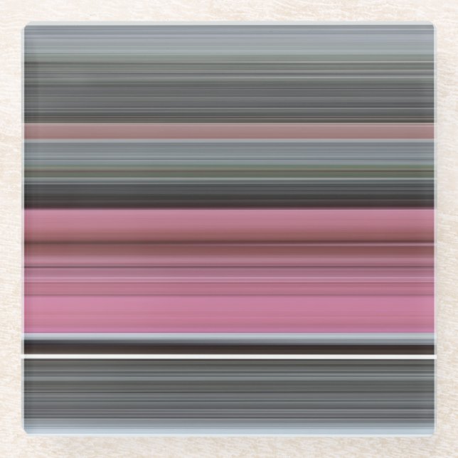 Abstract #1: Pink and grey Glass Coaster (Front)