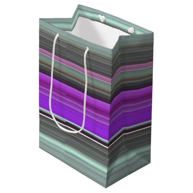 Abstract #1: Purple and gray Medium Gift Bag (Front Angled)