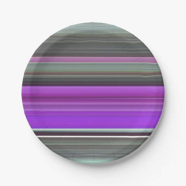 Abstract #1: Purple and gray Paper Plate (Front)