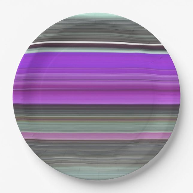 Abstract #1: Purple and gray Paper Plate (Front)