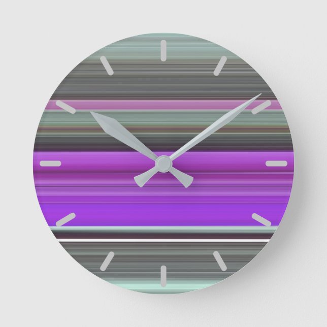 Abstract #1: Purple and grey Round Clock (Front)