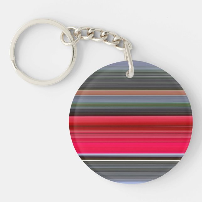 Abstract #1: Red and Gray Key Ring (Front)