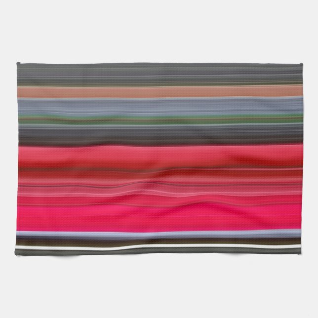 Abstract #1: Red and Gray Tea Towel (Horizontal)