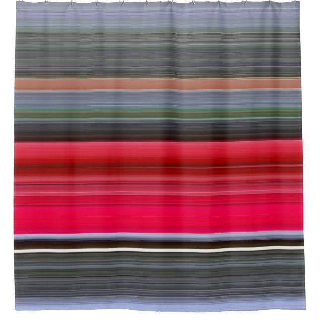 Abstract #1: Red and Grey Shower Curtain (Front)