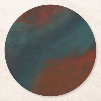 Abstract 1: reds and blues round paper coaster