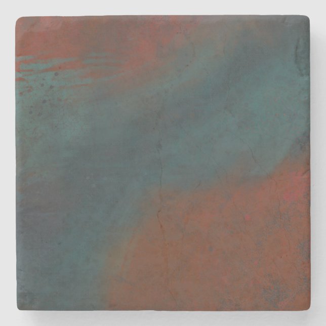 Abstract 1: reds and blues stone coaster (Front)