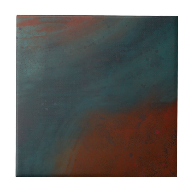 Abstract 1: reds and blues tile (Front)