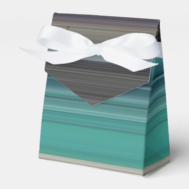 Abstract #1: Teal and gray Favour Box (Front Side)