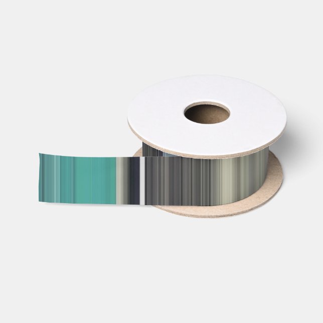 Abstract #1: Teal and grey Satin Ribbon (Spool)