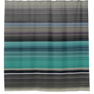 Abstract #1: Teal and grey Shower Curtain