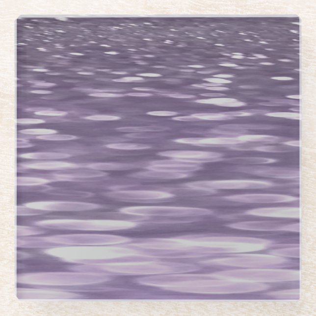 Abstract #1: Ultra Violet Shimmer Glass Coaster (Front)