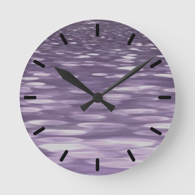Abstract #1: Ultra Violet Shimmer Round Clock (Front)