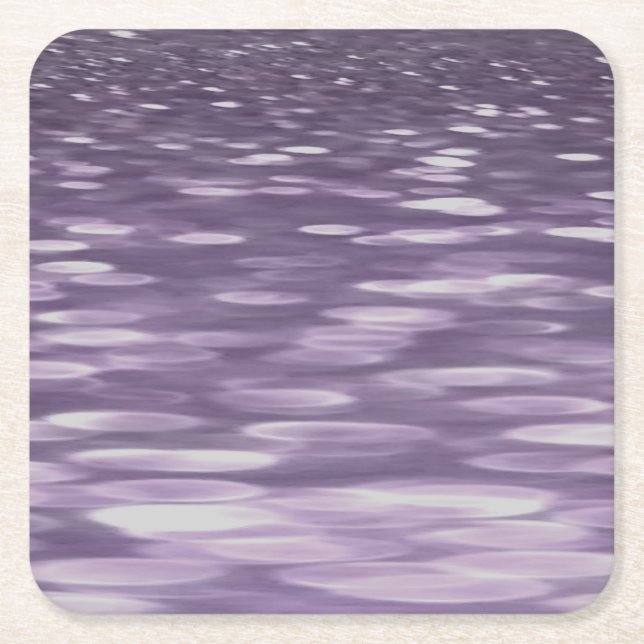 Abstract #1: Ultra Violet Shimmer Square Paper Coaster (Front)