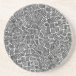 Abstract 200923 - Black on White Coaster