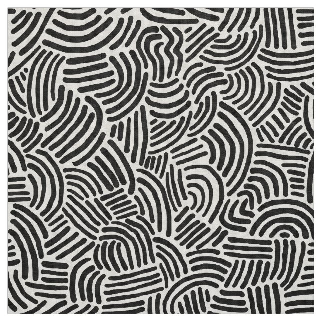 Abstract 200923 - Black on White Fabric (Swatch)