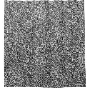 Abstract 200923 - Black on White Shower Curtain