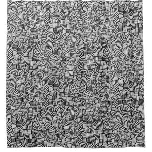 Abstract 200923 - White on Black Shower Curtain