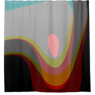 Abstract 20529 - colourful retro style shower curtain