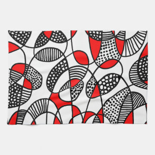Abstract 211216 - Red Tea Towel