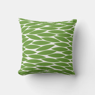 Abstract 250713 - Avocado Green on White Cushion